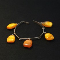 Vintage silver bracelet with amber